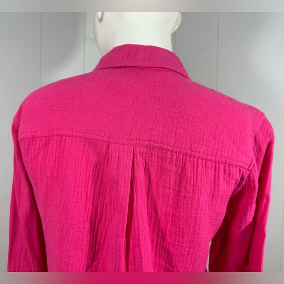 J Crew Shirt Womens Sz XS Classic Button Front Pocket Crinkle Cotton Re-Imagined - Picture 6 of 12